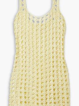 Fringed crocheted mini dress