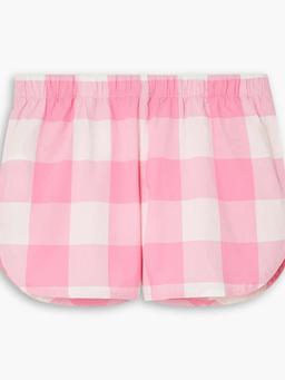 Checked cotton-poplin shorts