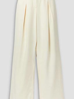 Twill wide-leg pants