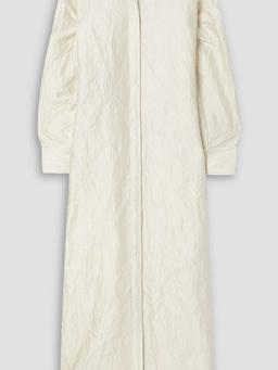 The Gabriela crinkled satin-twill maxi shirt dress
