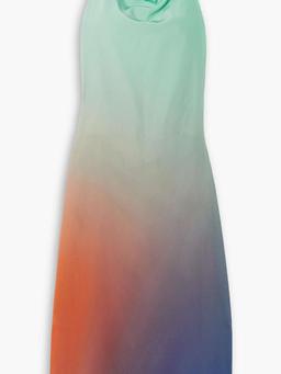 Draped dégradé silk-chiffon dress