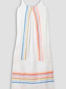 Bekah fringed striped cotton-blend midi dress