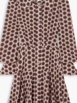 Hettie printed silk-blend crepe de chine mini shirt dress