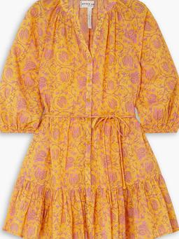 Mini Mitte belted floral-print cotton mini dress