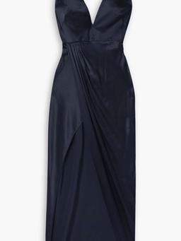 Draped silk-charmeuse dress