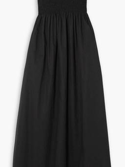 Madella strapless shirred cotton-poplin midi dress