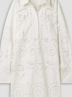 Mathilde broderie anglaise cotton-poplin mini shirt dress