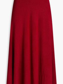 Ribbed cashmere midi skirt