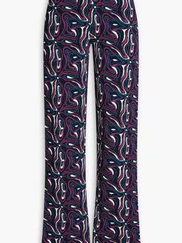 Jacquard-knit bootcut pants