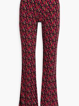 Printed stretch-jersey flared pants