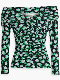 Leia off-the-shoulder floral-print stretch-jersey top