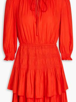 Tiered satin mini dress