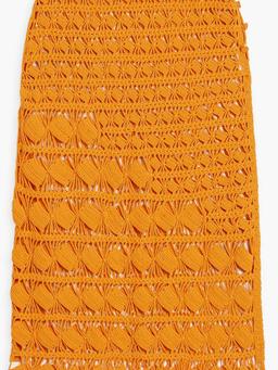 Crocheted cotton midi skirt