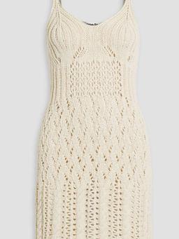 Pointelle-knit cotton mini dress