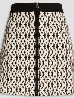 Jacquard-knit cotton-blend mini skirt