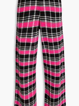 Checked wool track pants