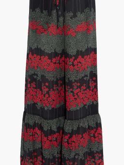 Floral-print silk-georgette wide-leg pants