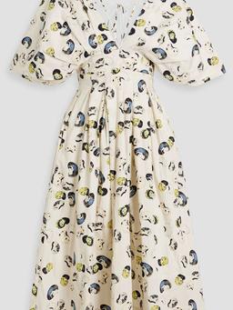 Federica Cosecha pleated printed cotton midi dress