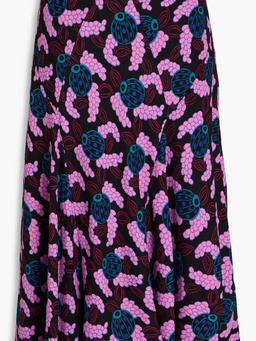 Debra printed crepe midi skirt