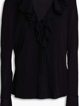 Ilea ruffled stretch-mesh blouse