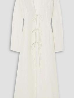 Dehmit tie-detailed linen-gauze maxi dress