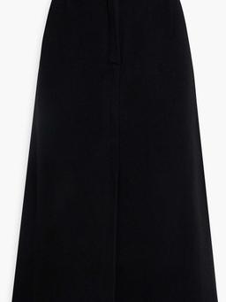 Belted cashmere-felt midi skirt