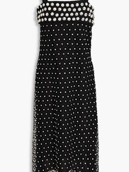 Kelilah crystal-embellished macramé lace midi dress