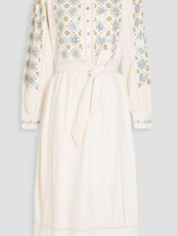 Joana embellished cotton midi dress