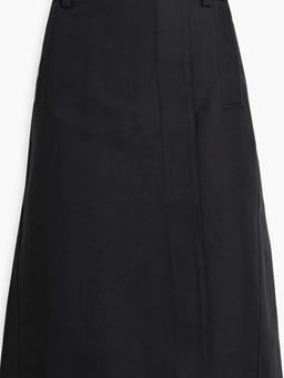 Wrap-effect cotton skirt