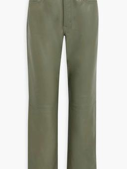 London leather straight-leg pants