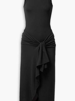 Mirna cutout draped jersey midi dress