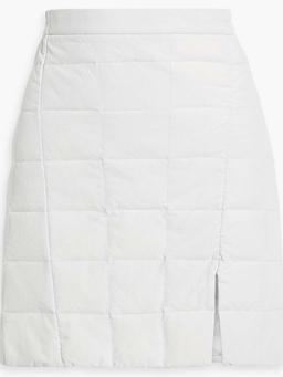 Quilted textured-shell mini skirt