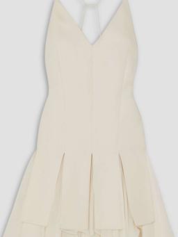 Teagan ruffled voile and twill mini dress