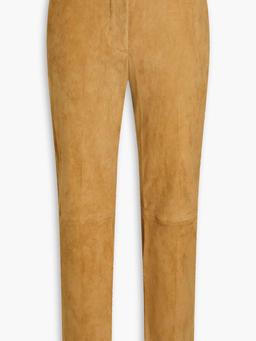 Coleman cropped stretch-suede slim-leg pants