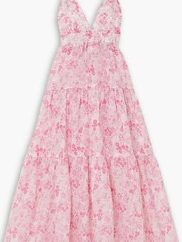 Chloe tiered floral-print ramie-voile maxi dress