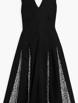 Ella pleated printed cotton-poplin midi dress