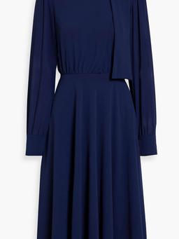 Draped crepe midi dress