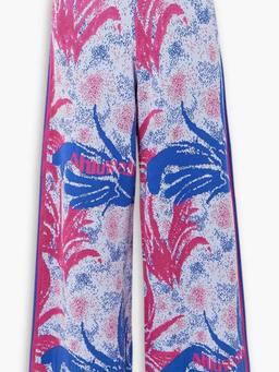 Kiara jacquard-knit merino wool wide-leg pants