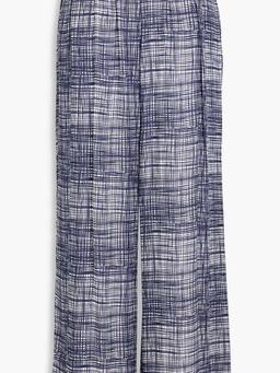 Tara printed silk-blend twill wide-leg pants