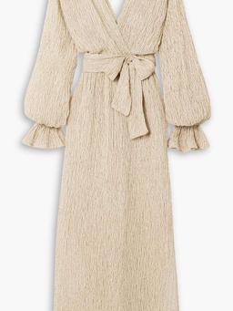 Mahria belted linen and cotton-blend maxi dress