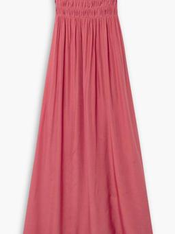 Strapless smocked ECOVERO™ and silk-blend maxi dress