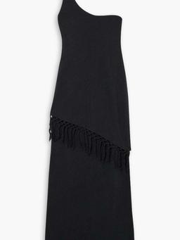 Saanj one-shoulder fringed cotton maxi dress