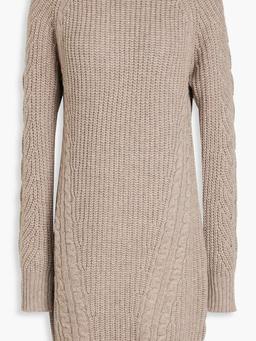 Cable-knit wool and cashmere-blend mini dress