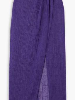 Linen-blend gauze coverup