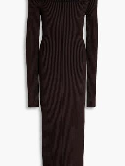 Nita off-the-shoulder ribbed-knit maxi dress