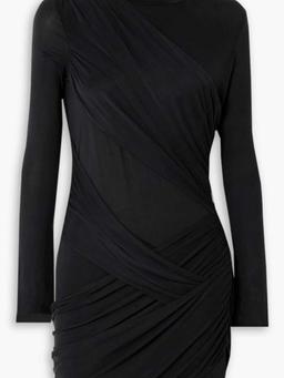 Kores draped stretch-jersey turtleneck mini dress