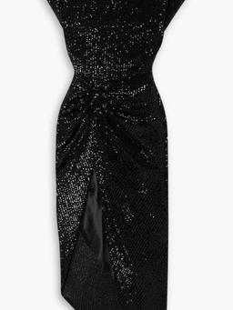 Bercot asymmetric sequined tulle midi dress