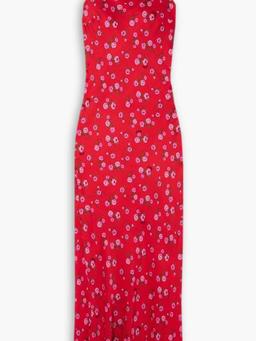 Floral-print satin maxi dress