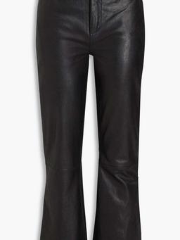 Leather flared pants