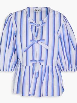 Striped cotton-poplin blouse